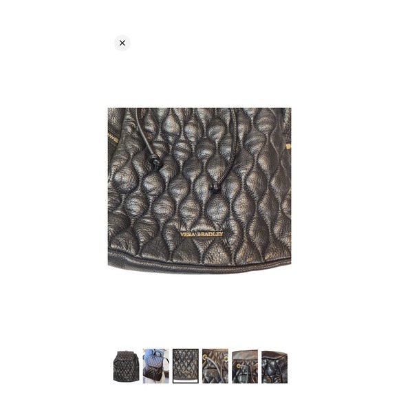Vera Bradley Amy Quilted Leather Soft Backpack‎ Black main image 11